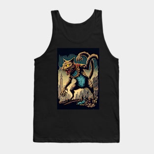 Giant Monster Cat attacking the city Tank Top